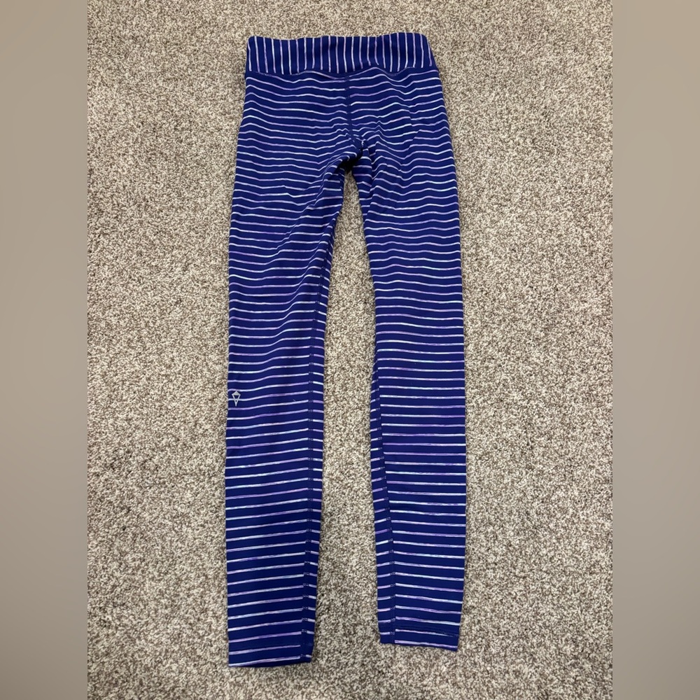 Ivivva Navy and White Striped Leggings